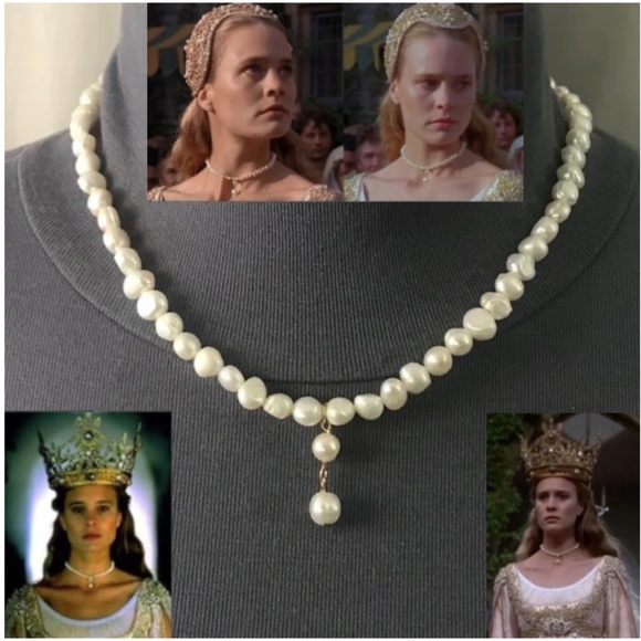 Hand Crafted Jewelry - The Princess Bride Buttercup Natural Pearls Pearl Drop Necklace Handmade Replica